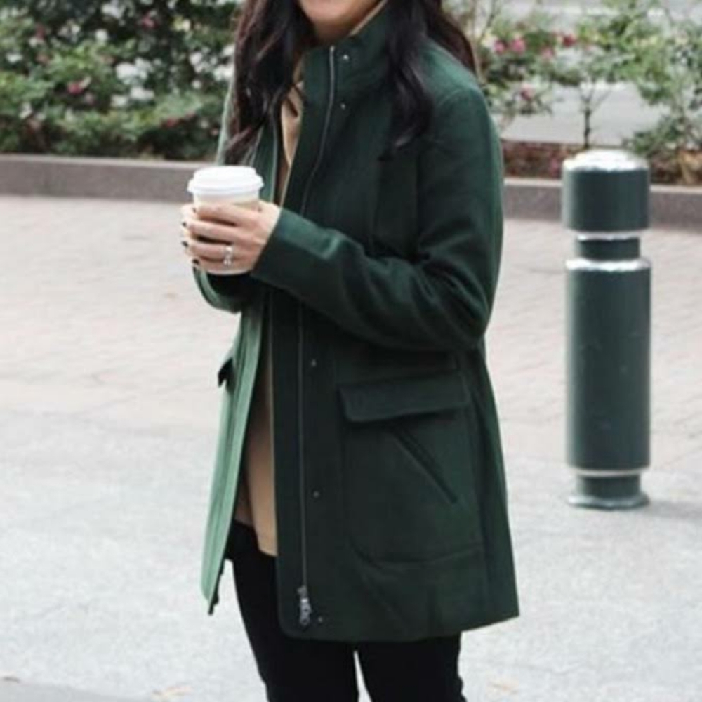 J JILL Green warm Coat XS